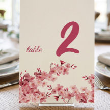 Sinal de Número de Mesa Personalizado com Flor de