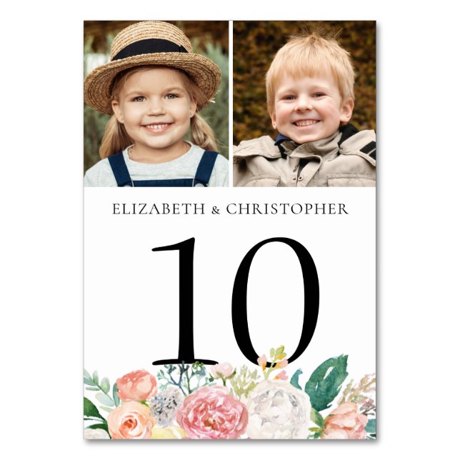 Numeração De Mesa Sinal de Número de Tabela de Casamento de Foto Flo (Frente)