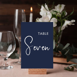 Numeração De Mesa Sinal de número de tabela elegante azul-marinho mi