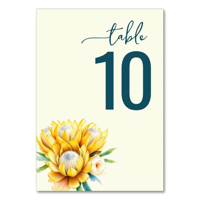 Numeração De Mesa Sinal de Número Floral Turquesa Sofisticado (Frente)