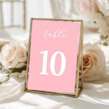 Sinal de Números de Mesa Rosa Simples