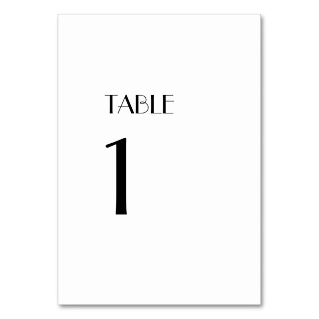 Numeração De Mesa Sinal de Números de Tabelas de Arte Moderna Minima (Frente)