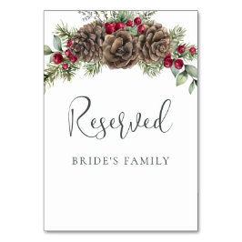 Numeração De Mesa Sinal Reservado de Casamento de Natal de Pine Cone