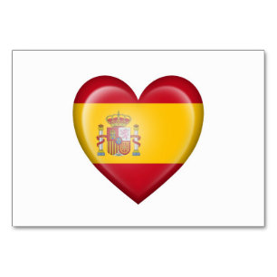 Numeração De Mesa Sinalizador do Coração Espanhol em Branco