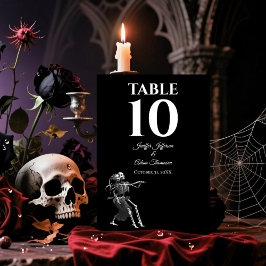 Numeração De Mesa Skeleton Gothic Halloween Alternative Wedding