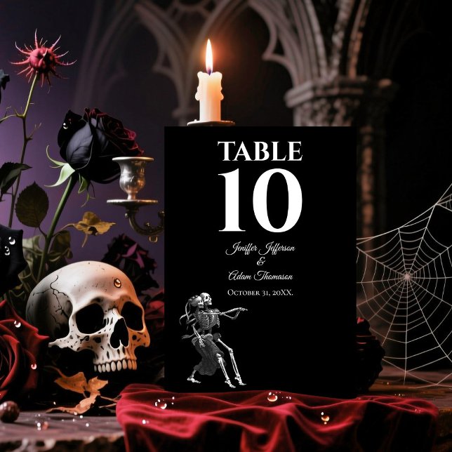 Numeração De Mesa Skeleton Gothic Halloween Alternative Wedding (Criador carregado)