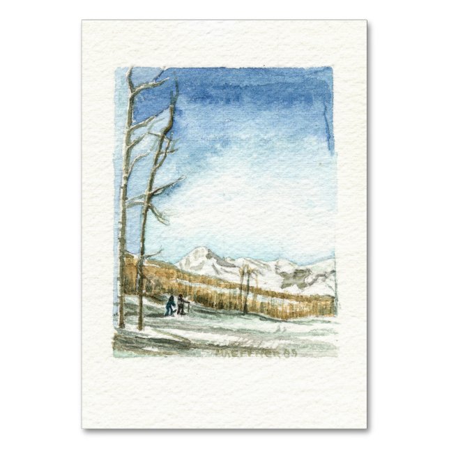 Numeração De Mesa Snowmass, Colorado Watercolor (Frente)