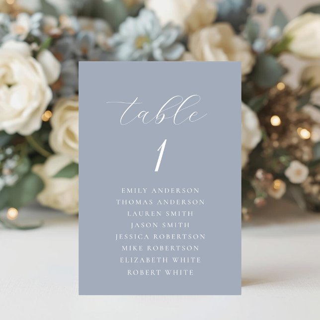 Numeração De Mesa Soft Dusty Blue Wedding Seating Chart (Criador carregado)