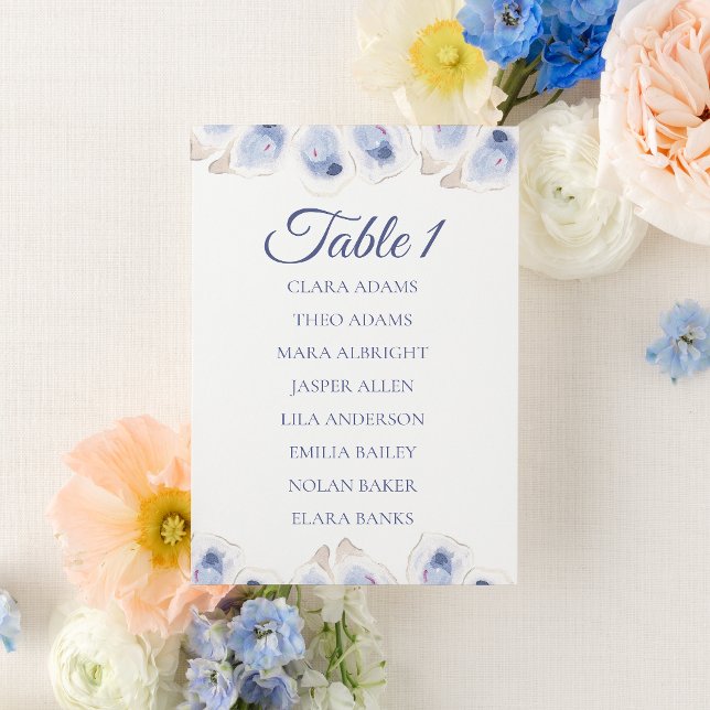 Numeração De Mesa Soft Oyster Minimalist Wedding Seating Chart Card (Criador carregado)