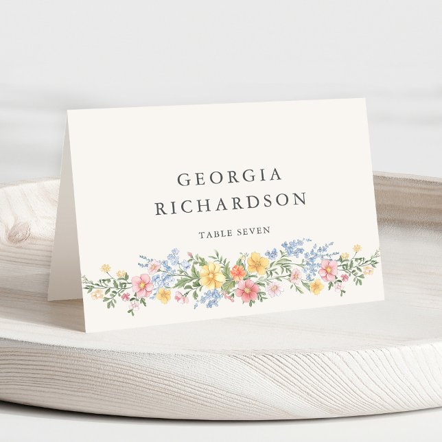 Numeração De Mesa Soft Pastel Ornate Spring Guest Name Place Card (Soft Pastel Ornate Spring Guest Name Place Card)