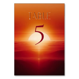 Numeração De Mesa Sol vermelho