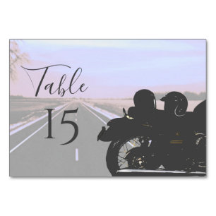 Numeração De Mesa Sonhos do casamento aberto da motocicleta da