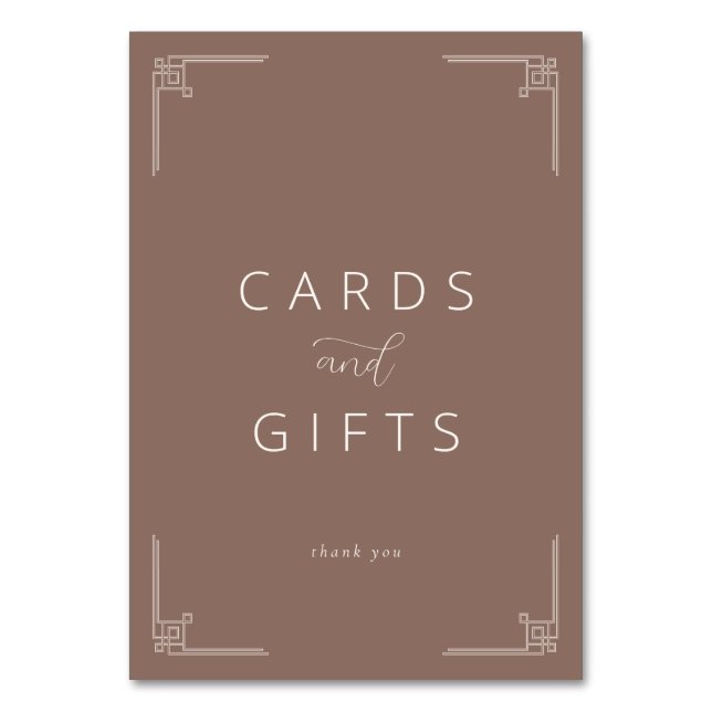 Numeração De Mesa Sophisticated Brown Minimalist Gratitude Card (Frente)