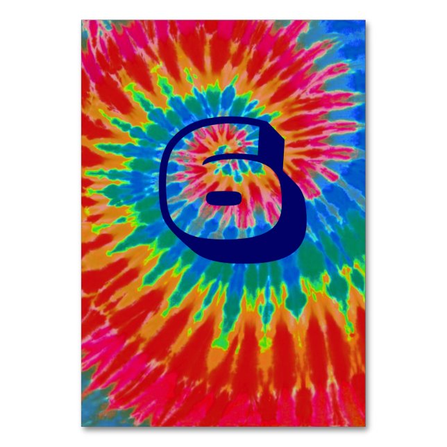 Numeração De Mesa Spiral Tie Dye Mesa Seis (Frente)
