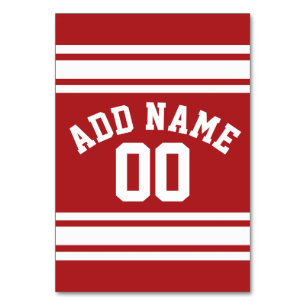Numeração De Mesa Sports Jersey com seu nome e número