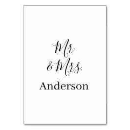 Numeração De Mesa Sr. & Sra. adicionar nome da família data ano casa