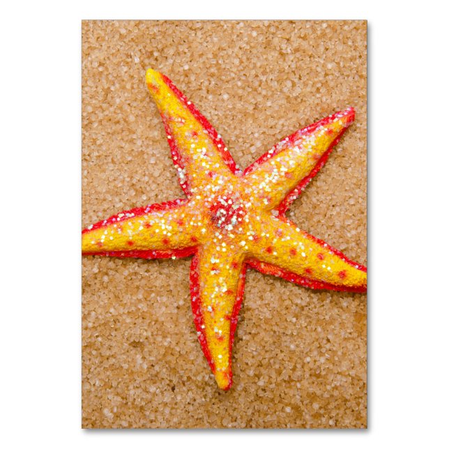 Numeração De Mesa Starfish na Areia (Frente)