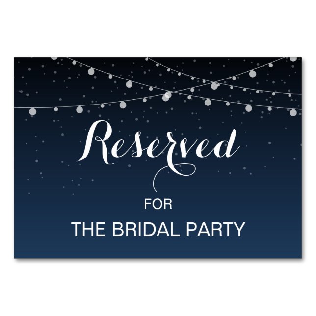 Numeração De Mesa Starry Night Rustic Wedding Sinal de Mesa Reservad (Frente)