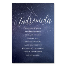 Stars Galaxy Seating Chart Card Andromeda