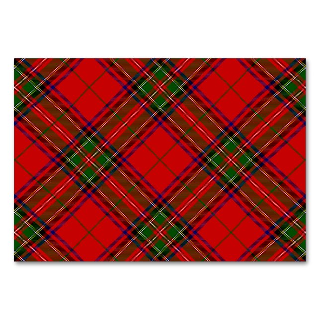 Numeração De Mesa Stewart / Stuart tartan xadrez vermelha (Frente)