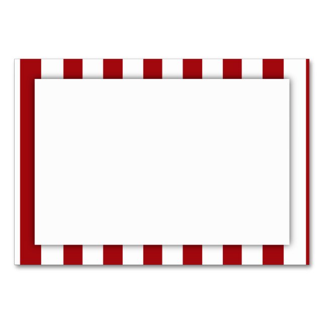 Numeração De Mesa Stripes Vermelhas Escuras (Adicionar Cor do segund (Frente)