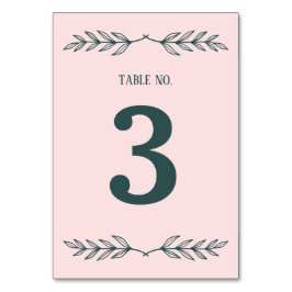 Numeração De Mesa Subtle Grace Blush & Slate Gray Floral Wedding