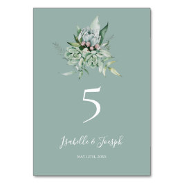 Numeração De Mesa Succulent Greenery | Número da Mesa Verde Sage