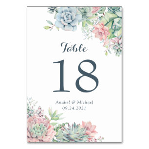 Numeração De Mesa Succulents Blush Floral Greenering Casamento
