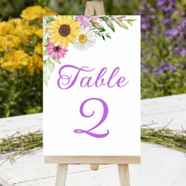Numeração De Mesa Sunflower Daisy Boho Floral Wedding Table Number