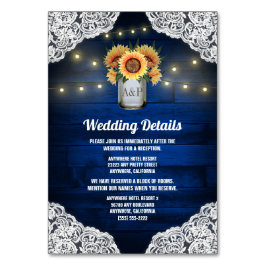 Numeração De Mesa Sunflower Mason Jar Blue Wood Casamento Inserir Ca