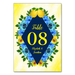 Numeração De Mesa Sunny Lemon Floral Wedding