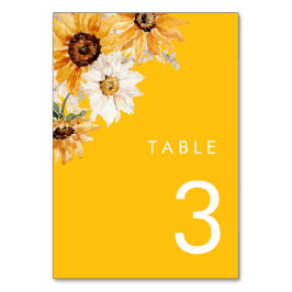 Numeração De Mesa Sunshine Sunflower Modern Weding