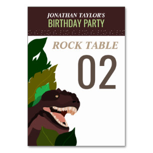 Numeração De Mesa T Rex Dinossaur Party nº de Mesa de Aniversário da