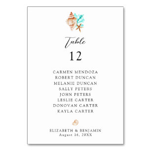 Numeração De Mesa Tabela de Assentos de Casamento Mesa Costa Praia