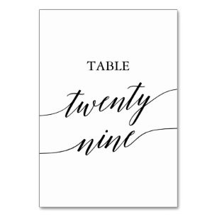 Numeração De Mesa Tabela de Caligrafia Negra Elegante Número Vinte e