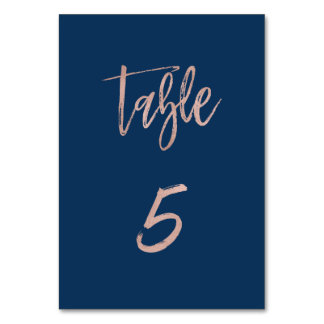 Numeração De Mesa Tabela de Casamento Chic com marinho e Rosa Dourad
