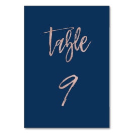 Numeração De Mesa Tabela de Casamento Chic com marinho e Rosa Dourad
