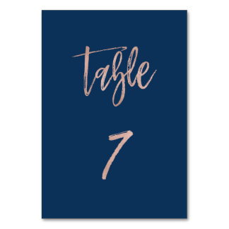 Numeração De Mesa Tabela de Casamento Chic com marinho e Rosa Dourad