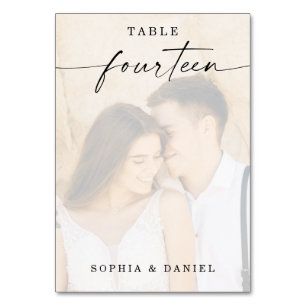 Numeração De Mesa Tabela de Casamento de Fotografias de Script Elega