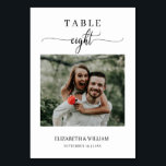 Numeração De Mesa Tabela de Casamento de Fotos do Script Elegance Nú<br><div class="desc">O moderno e elegante design imprimiu Elegance Script Modern Photo Wedding Table Number Oito, que pode ser personalizado com seu texto e adicionar cada placa numérica da tabela ao seu carrinho, um a um. Clique no botão "Personalizar" e use nossa ferramenta design para modificar este modelo. Veja a Design de...</div>