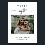 Numeração De Mesa Tabela de Casamento de Fotos do Script Elegance Nú<br><div class="desc">O moderno e elegante design imprimiu Elegance Script Modern Photo Wedding Table Number Oito, que pode ser personalizado com seu texto e adicionar cada placa numérica da tabela ao seu carrinho, um a um. Clique no botão "Personalizar" e use nossa ferramenta design para modificar este modelo. Veja a Design de...</div>