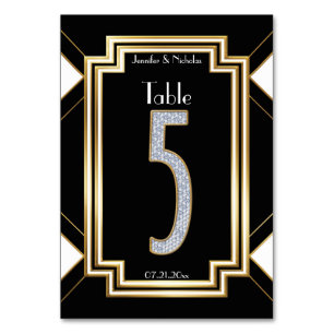 Numeração De Mesa Tabela de Casamento de Glam Art Deco Diamond Númer