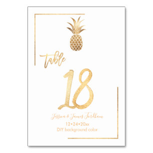 Numeração De Mesa Tabela De Casamento De Pineapple Dourado Número 1-