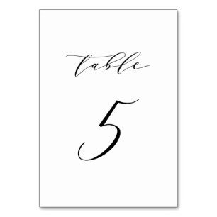 Numeração De Mesa Tabela de Casamento de Script Minimalista Preto Nú