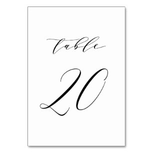 Numeração De Mesa Tabela de Casamento de Script Minimalista Preto Nú