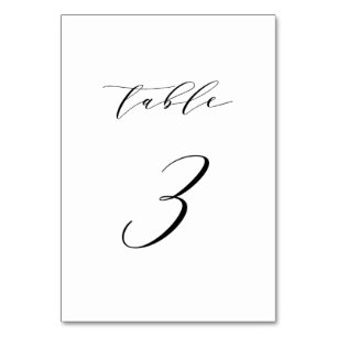 Numeração De Mesa Tabela de Casamento de Script Minimalista Preto Nú