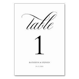 Numeração De Mesa Tabela de Casamento Elegante Clássica Caligrafia N