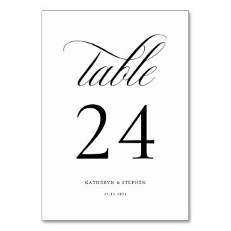 Numeração De Mesa Tabela de Casamento Elegante de Script Clássico Nú