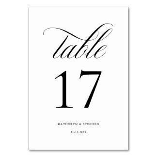 Numeração De Mesa Tabela de Casamento Elegante de Script Clássico Nú