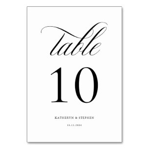 Numeração De Mesa Tabela de Casamento Elegante de Script Clássico Nú